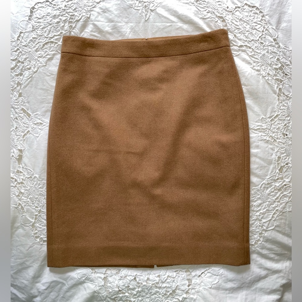 J.Crew Wool No.2 Pencil Skirt - Camel/Tan